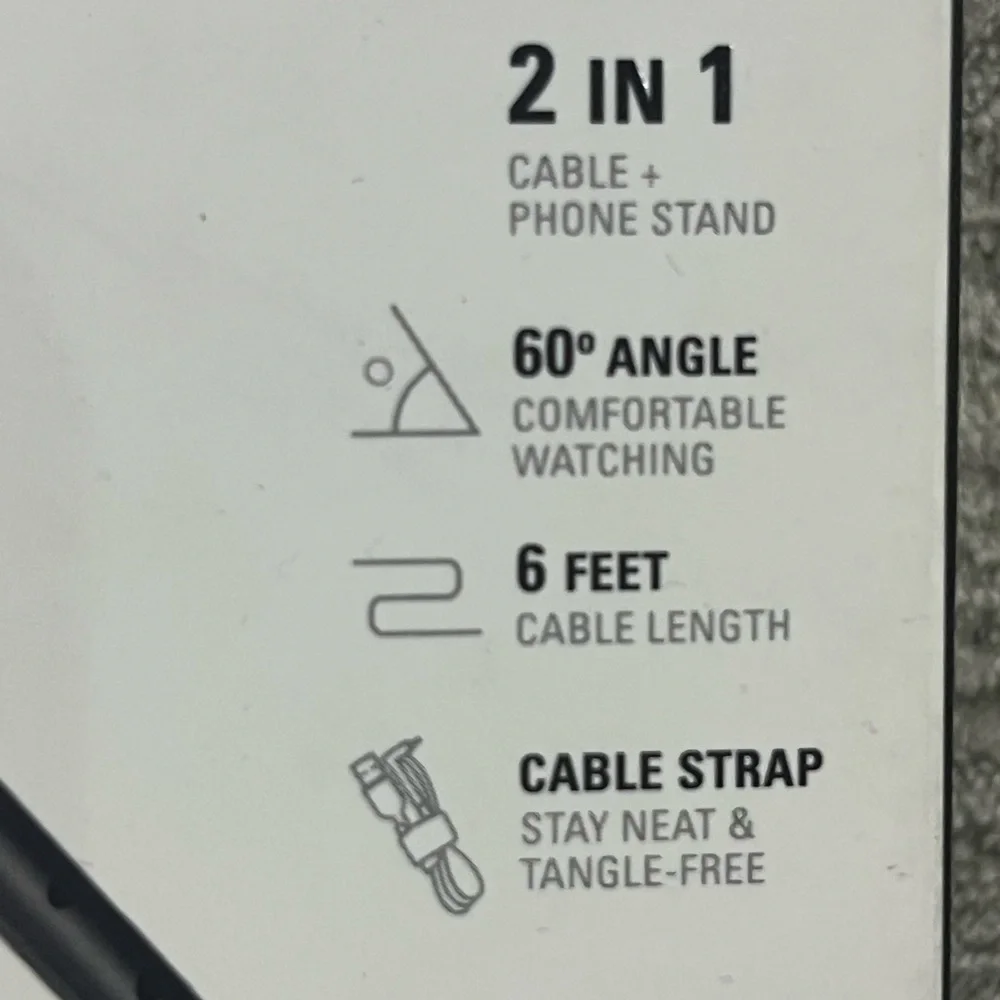 NIB Overtime Charging Cable Stand with Micro USB